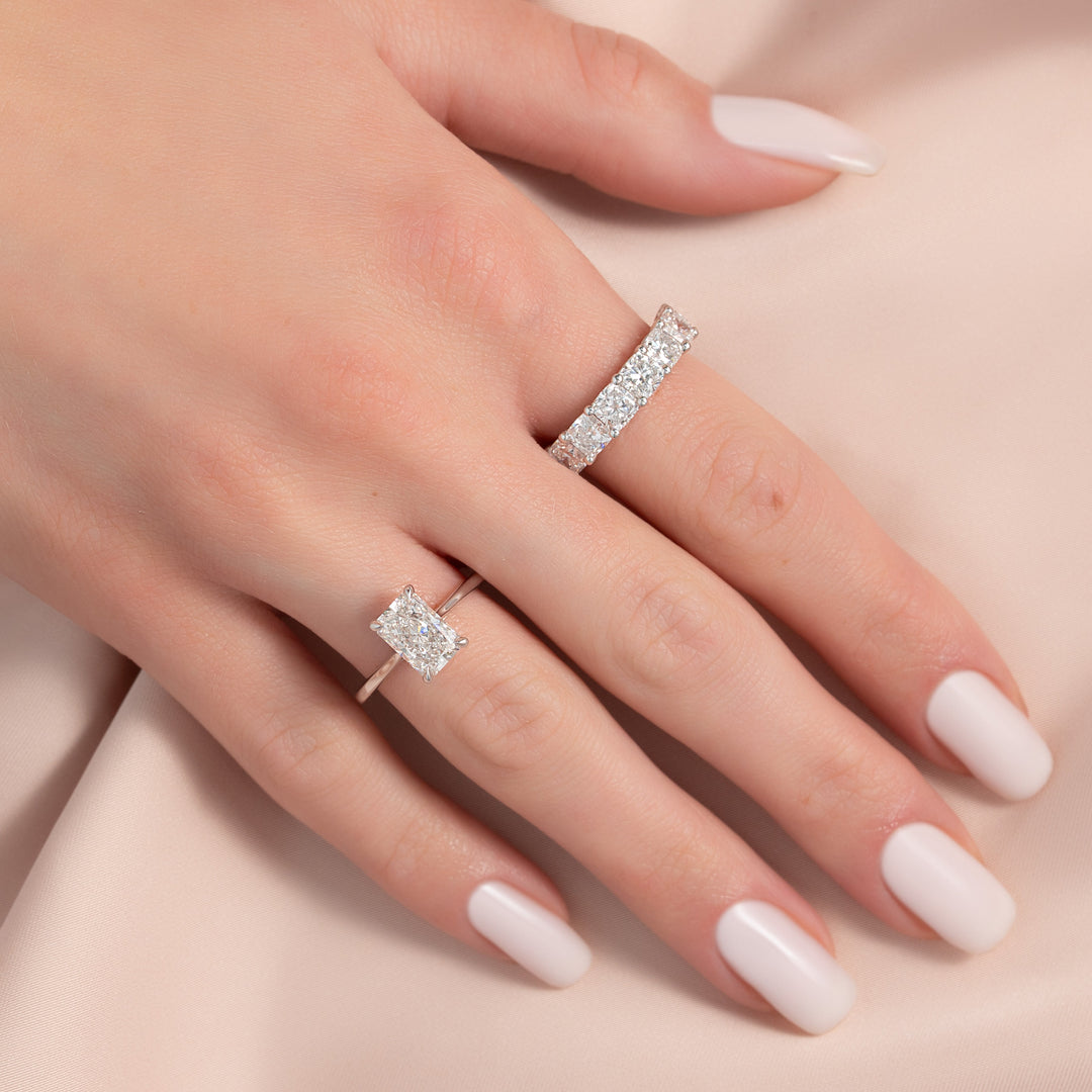 The Lacole Radiant Lab Diamond Moissanite Engagement Ring