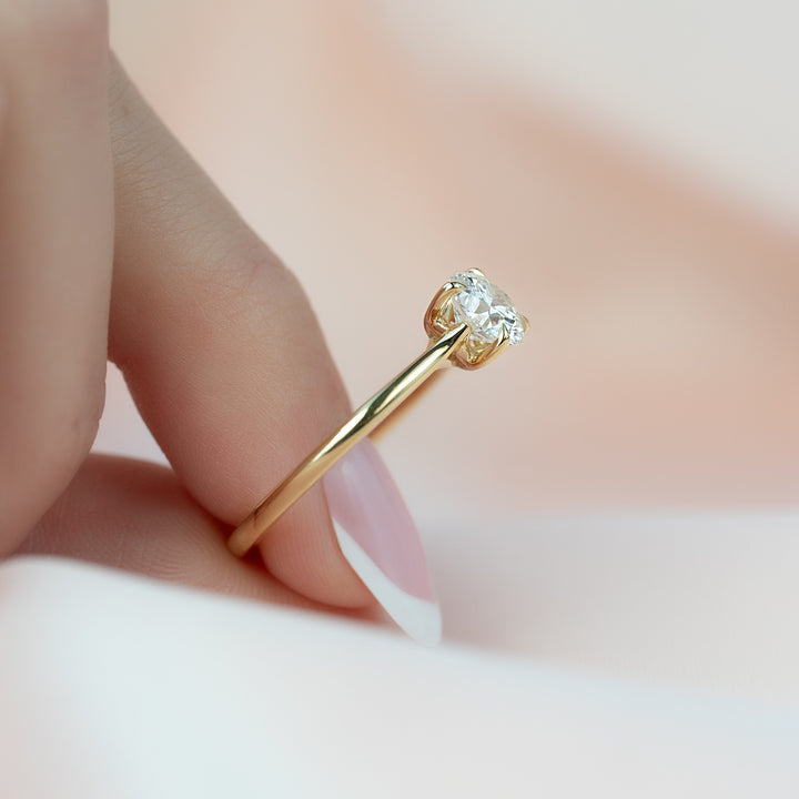 The Lacole Round Lab Diamond Moissanite Engagement Ring *Shown with 1 ct #material_gold