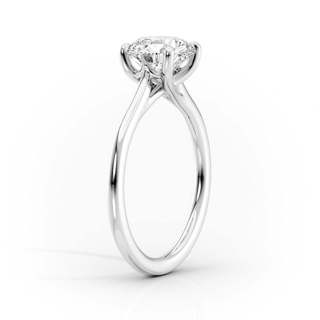 The Lacole Set With Round Solitaire Lab Diamond 1.5 Carat 14K White#material_white