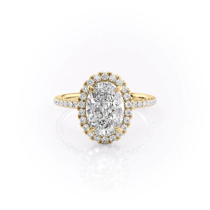 The Lana Set With Oval Pave Lab Diamond 1 Carat 14K Gold#material_gold