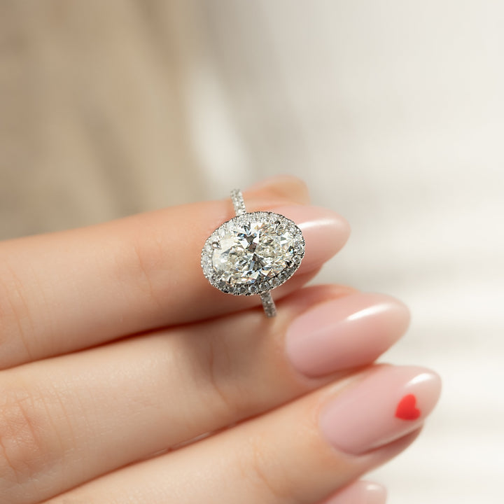 The Lana Oval Lab Diamond Moissanite Engagement Ring *Shown with 2.5 ct #material_white
