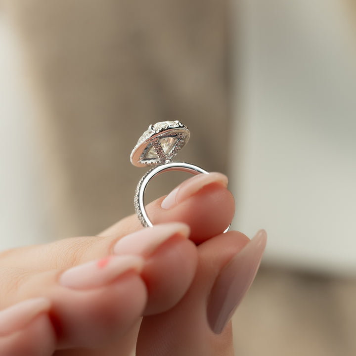 The Lana Oval Lab Diamond Moissanite Engagement Ring *Shown with 2.5 ct #material_white