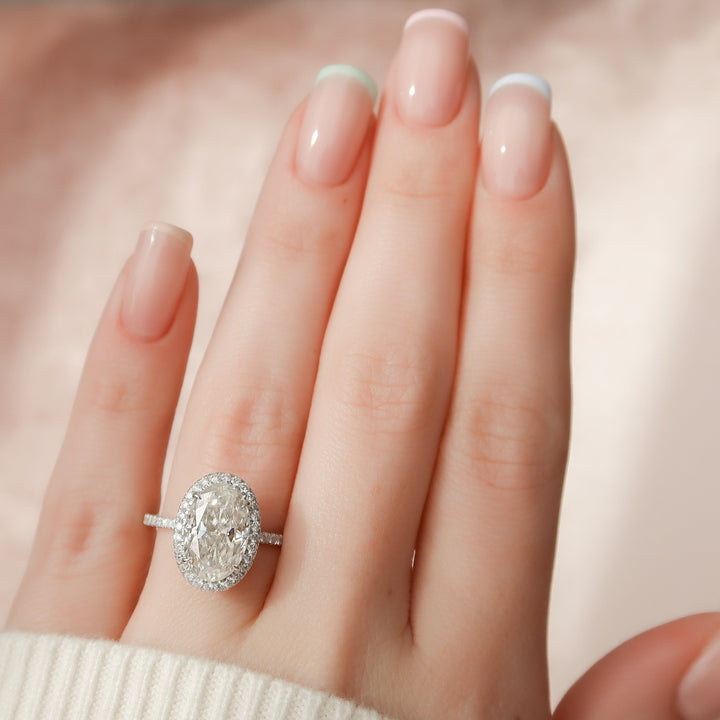 The Lana Oval Lab Diamond Moissanite Engagement Ring *Shown with 3.5 ct #material_white