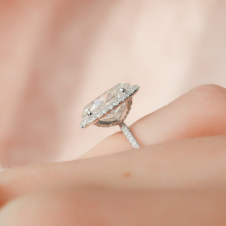The Lana Oval Lab Diamond Moissanite Engagement Ring *Shown with 3.5 ct #material_white