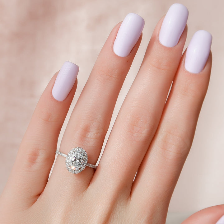 The Lana Oval Lab Diamond Moissanite Engagement Ring *Shown with 1.5 ct #material_white