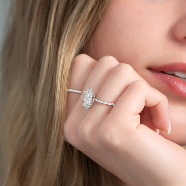 The Lana Oval Lab Diamond Moissanite Engagement Ring *Shown with 2.5 ct #material_white