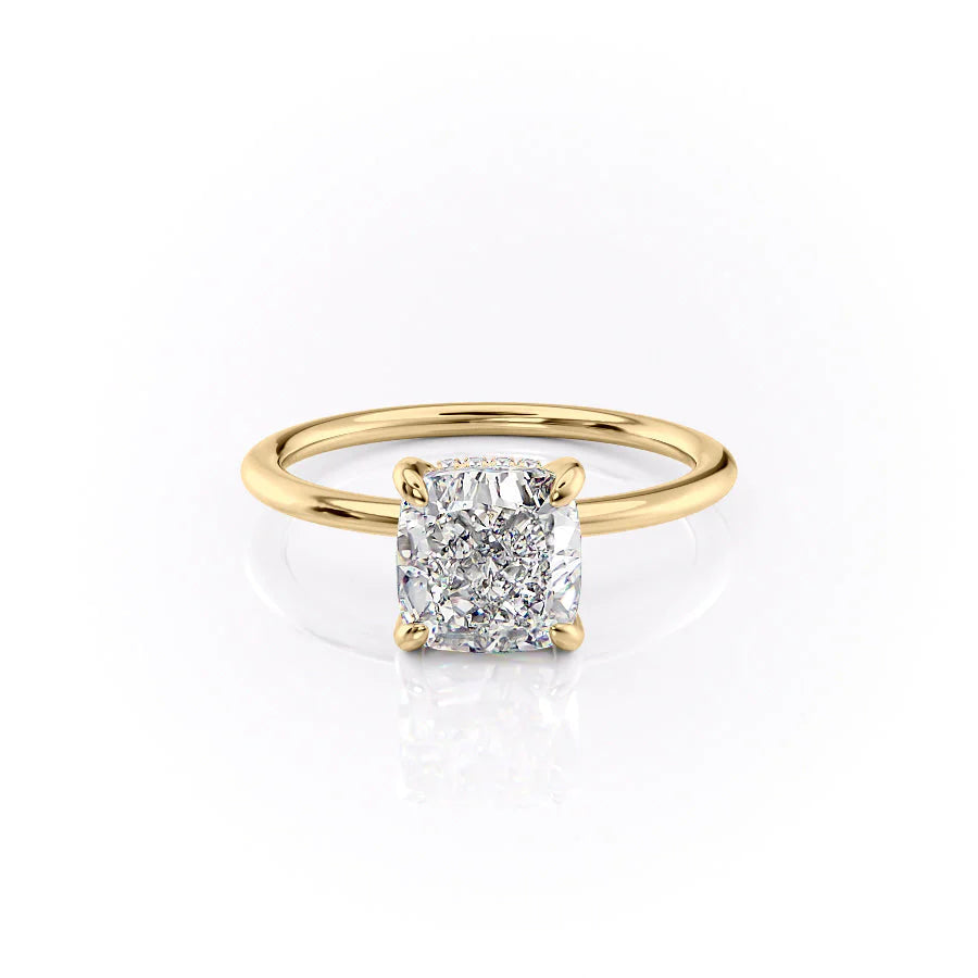 The Liberty Set With Cushion Solitaire Lab Diamond 1 Carat 14K Gold#material_gold