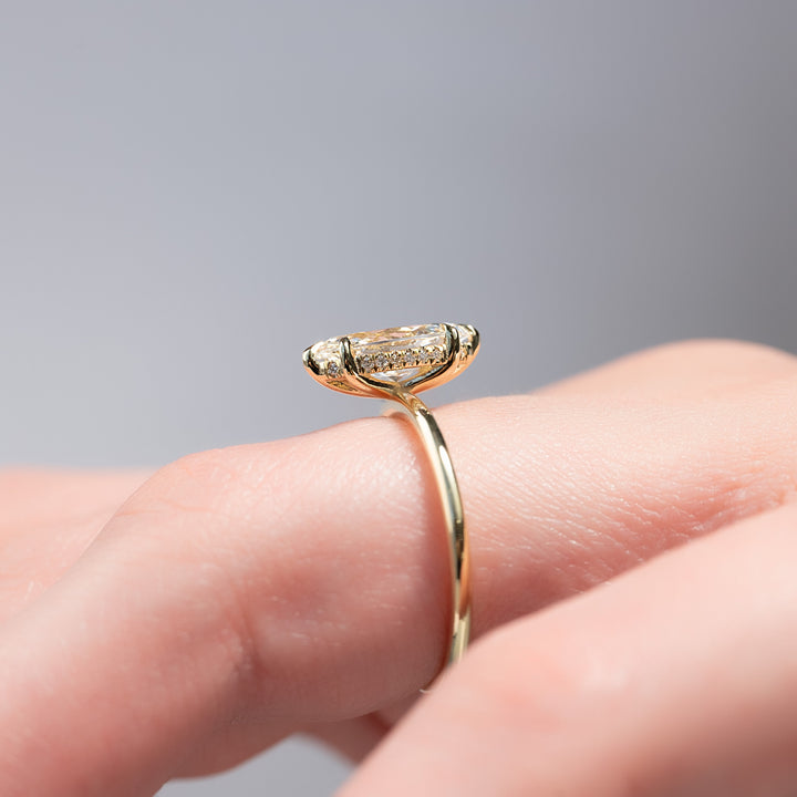 The Liberty Set With Marquise Solitaire Lab Diamond 2.5 Carat 14K Gold#material_gold