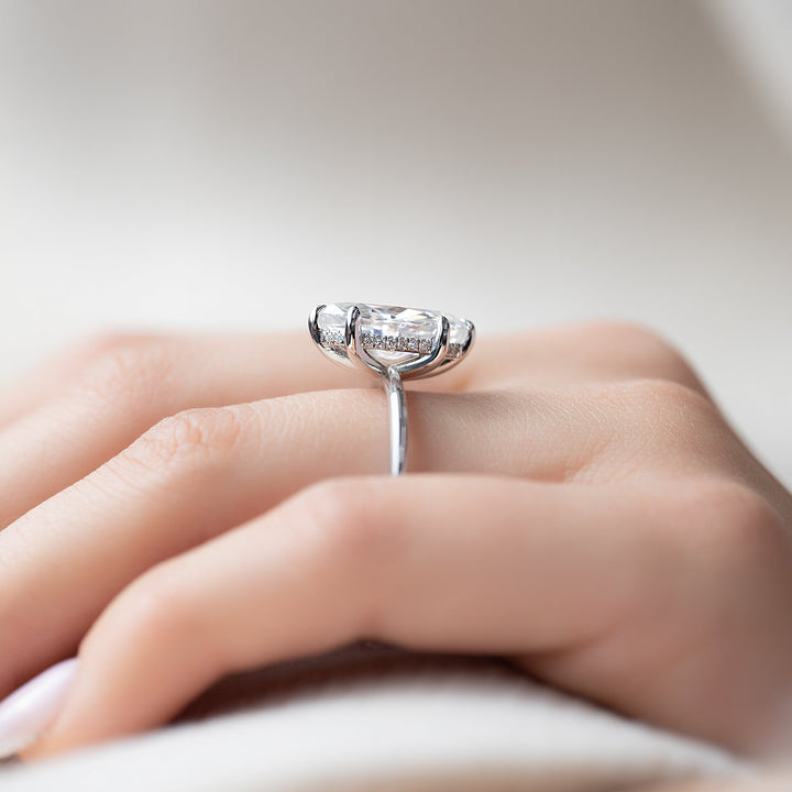 The Liberty Set With Marquise Solitaire Lab Diamond 2.5 Carat 14K White#material_white