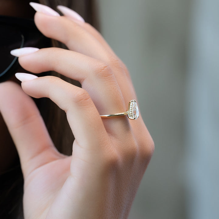 The Liberty Pear Lab Diamond Moissanite Engagement Ring *Shown with 1.5 ct #material_gold