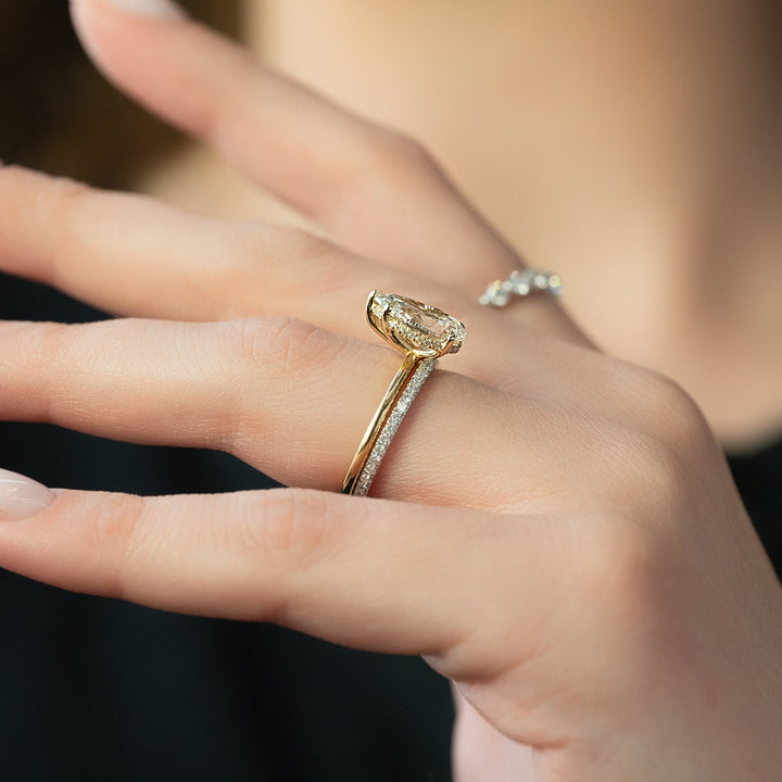 The Liberty Pear Lab Diamond Moissanite Engagement Ring *Shown with 2.5 ct #material_gold