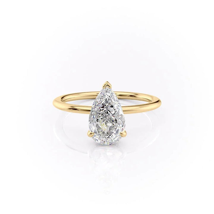 The Liberty Set With Pear Solitaire Lab Diamond 1 Carat 14K Gold#material_gold
