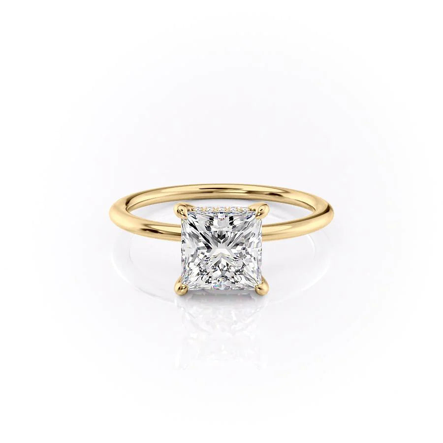 The Liberty Set With Princess Solitaire Lab Diamond 1 Carat 14K Gold#material_gold
