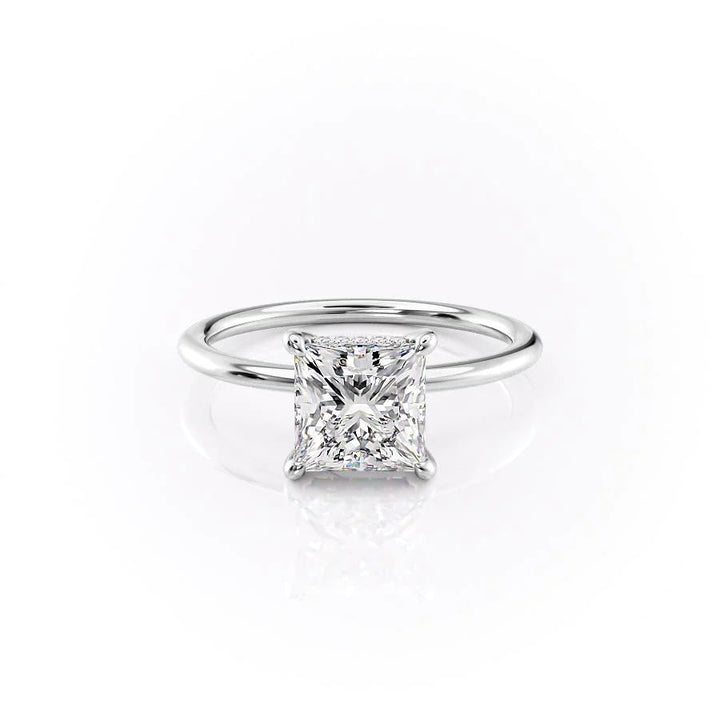 The Liberty Set With Princess Solitaire Lab Diamond 1 Carat 14K White#material_white