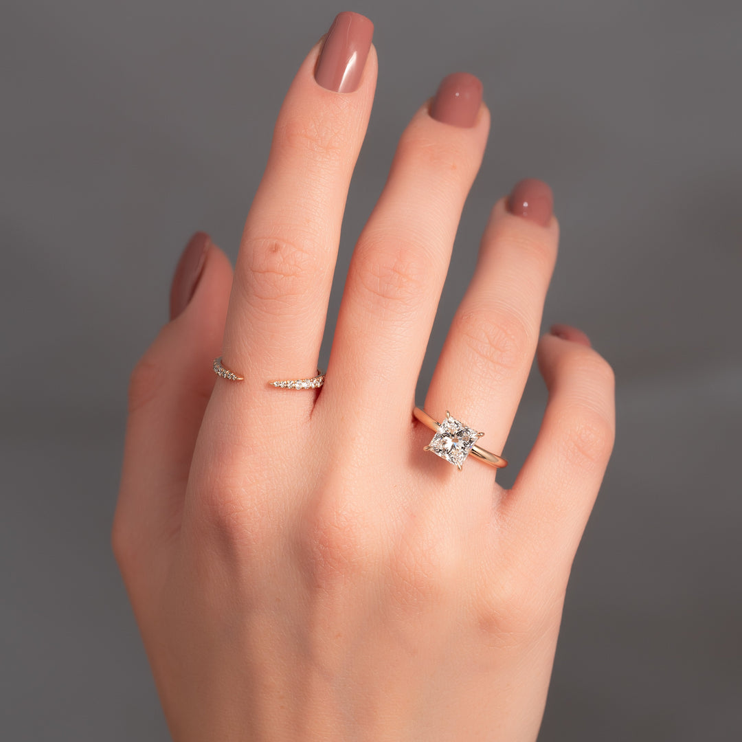 The Liberty Princess Lab Diamond Moissanite Engagement Ring