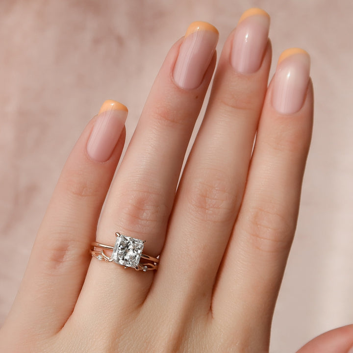 The Liberty Princess Lab Diamond Moissanite Engagement Ring *Shown with 2.5 ct #material_rose