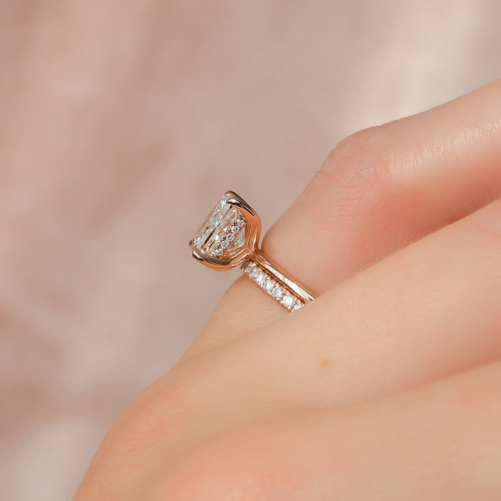 The Liberty Princess Lab Diamond Moissanite Engagement Ring *Shown with 2.5 ct #material_rose