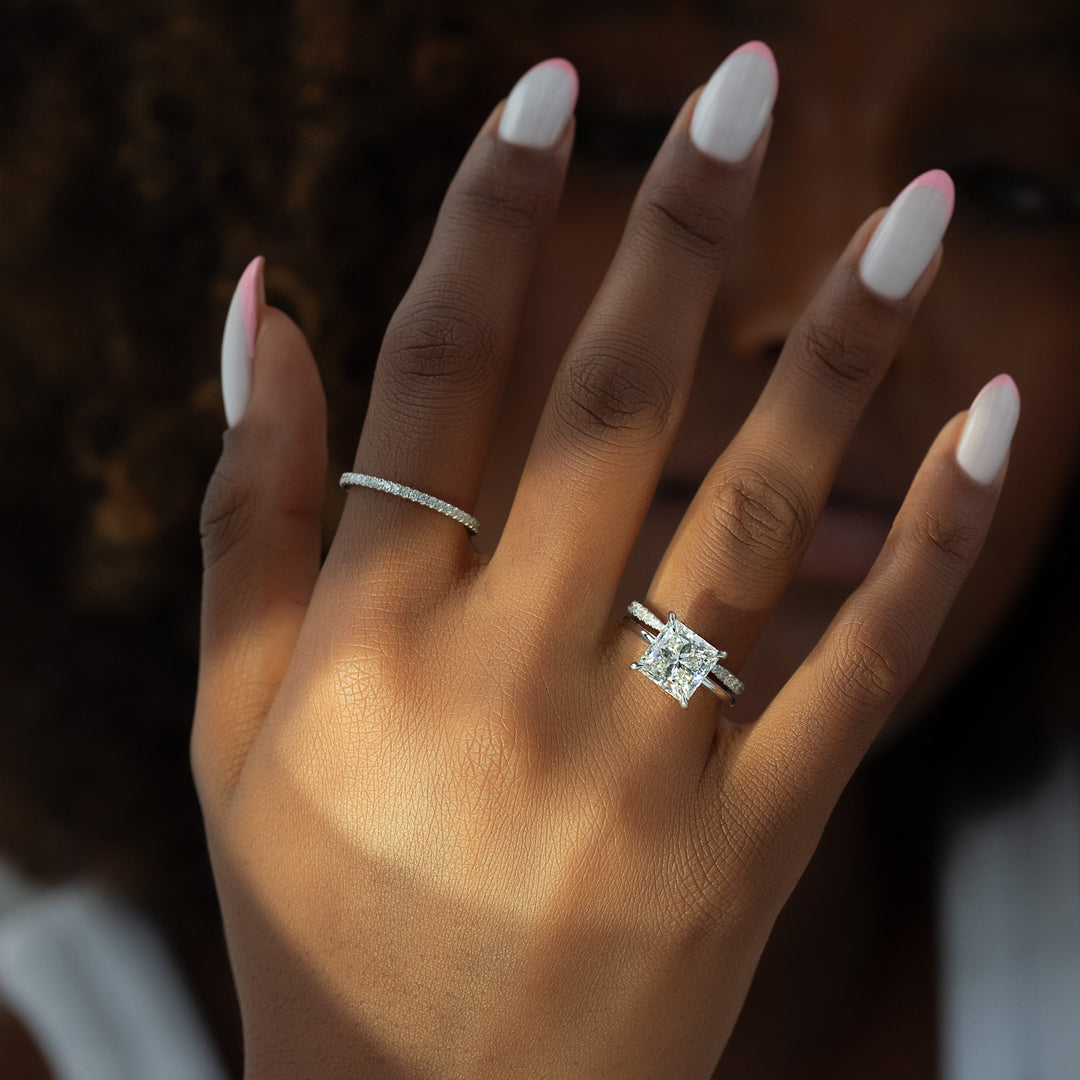 The Liberty Princess Lab Diamond Moissanite Engagement Ring