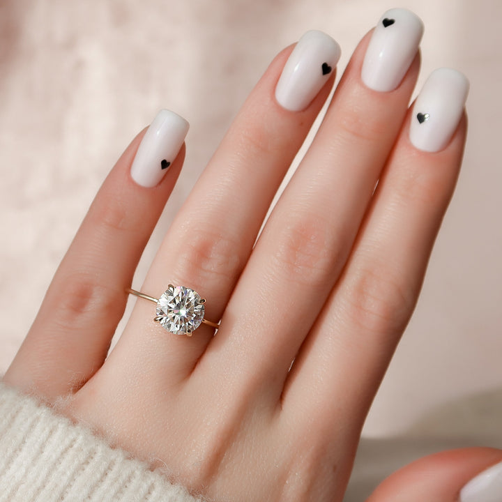 The Liberty Round Lab Diamond Moissanite Engagement Ring *Shown with 3 ct #material_gold