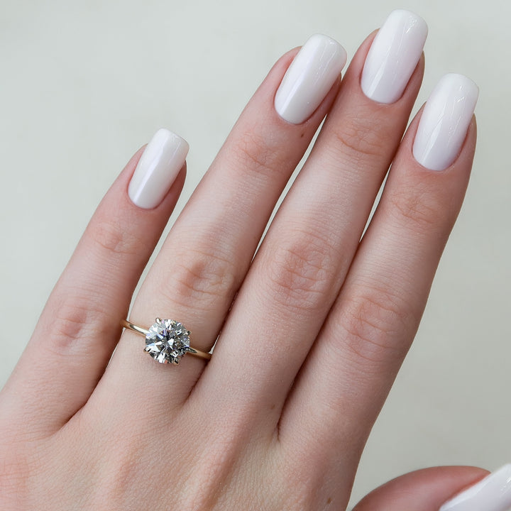 The Liberty Round Lab Diamond Moissanite Engagement Ring *Shown with 2.5 ct #material_gold