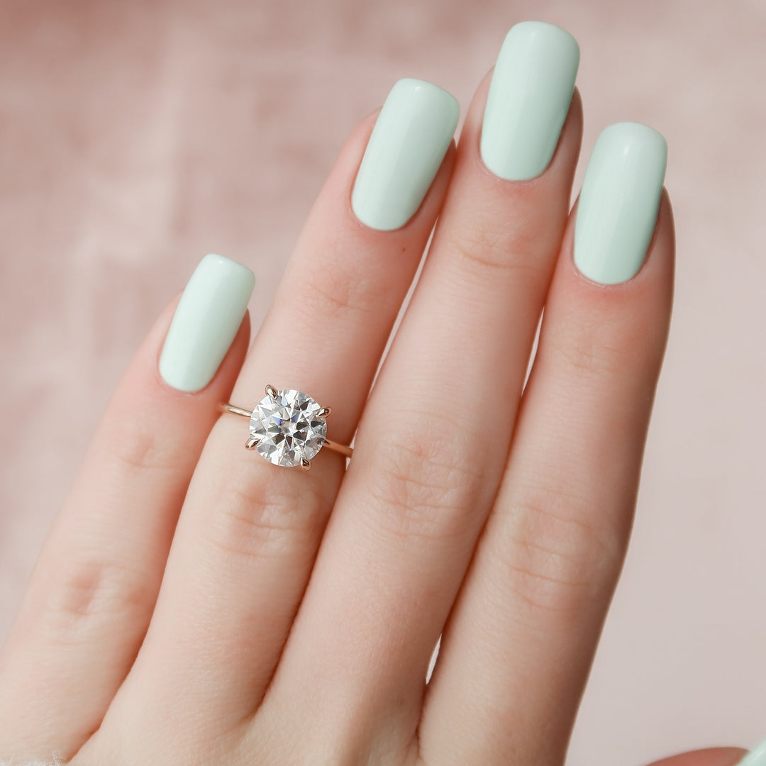 The Liberty Set With Round Solitaire Lab Diamond 2.5 Carat 14K Rose#material_rose