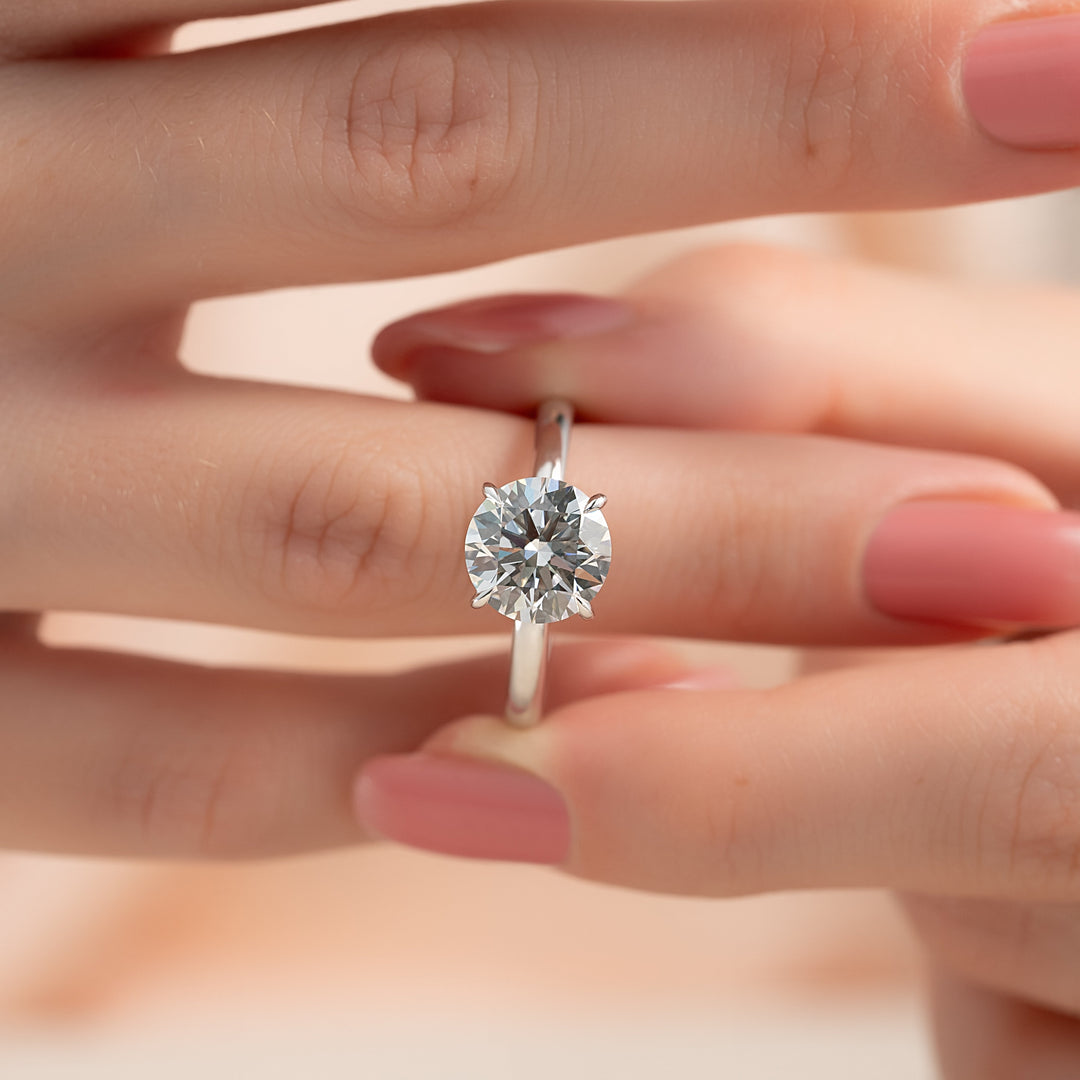 The Liberty Round Lab Diamond Moissanite Engagement Ring