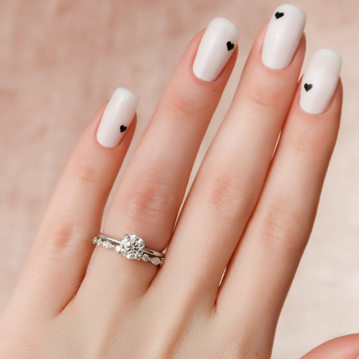 The Liberty Round Lab Diamond Moissanite Engagement Ring *Shown with 1 ct #material_white