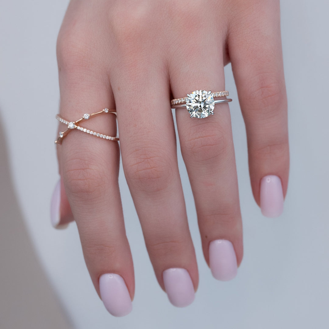 The Liberty Round Lab Diamond Moissanite Engagement Ring