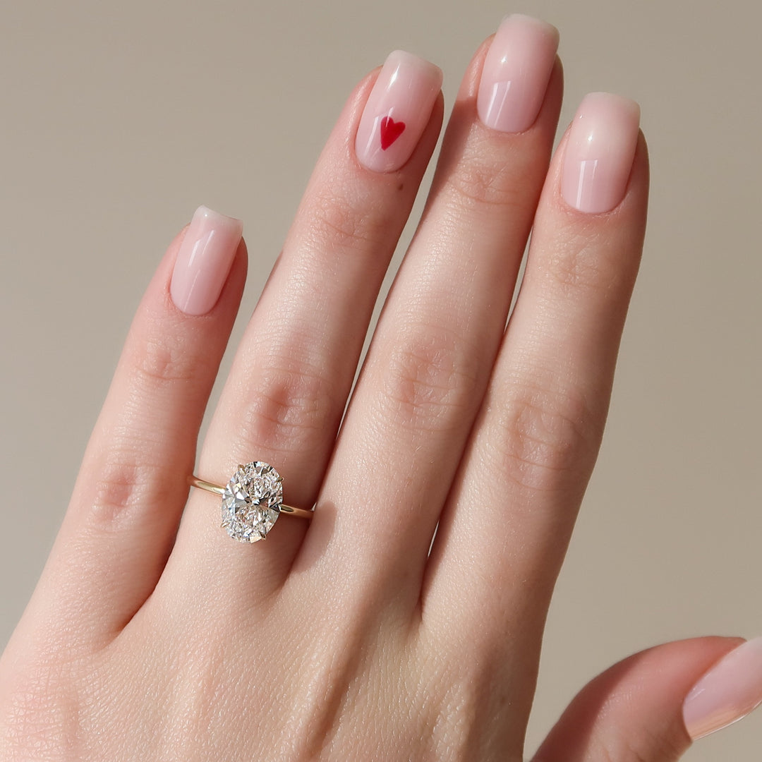 The Logan Oval Lab Diamond Moissanite Engagement Ring