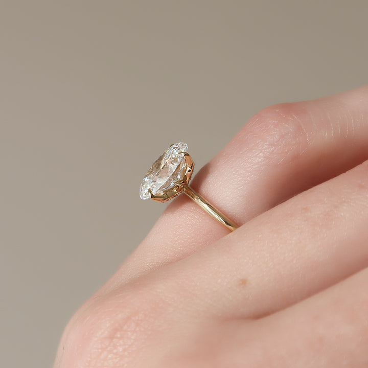 The Logan Oval Lab Diamond Moissanite Engagement Ring *Shown with 3 ct #material_gold