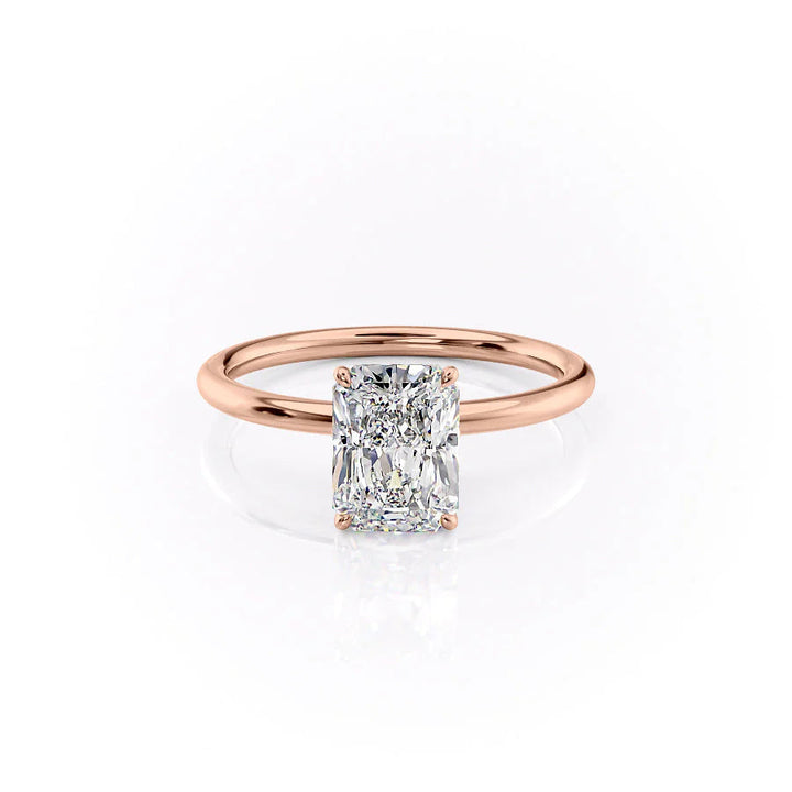 The Logan Set With Radiant Solitaire Lab Diamond 1 Carat 14K Rose#material_rose