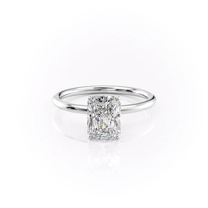 The Logan Set With Radiant Solitaire Lab Diamond 1 Carat 14K White#material_white