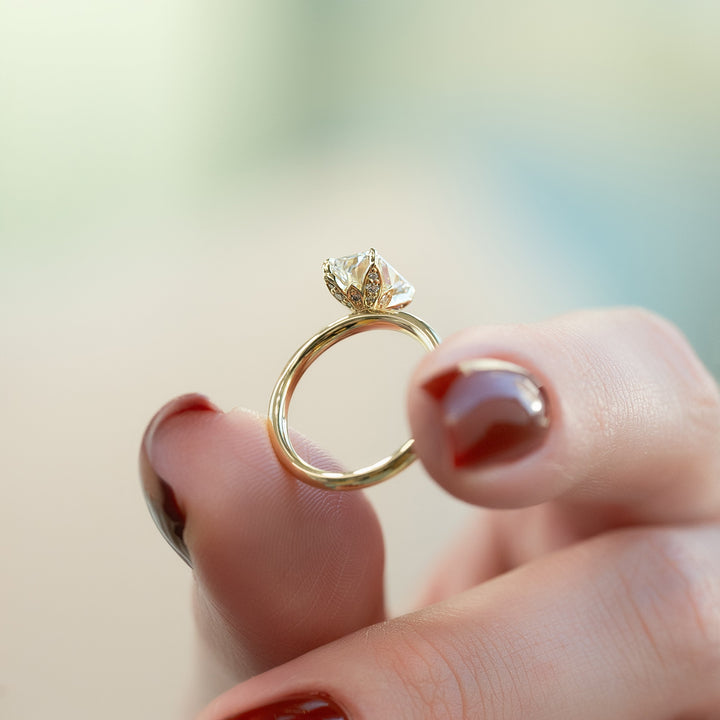 The Logan Radiant Lab Diamond Moissanite Engagement Ring *Shown with 1.5 ct #material_gold