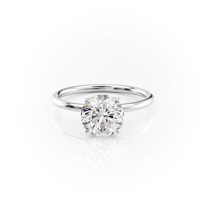 The Logan Set With Round Solitaire Lab Diamond 1 Carat 14K White#material_white