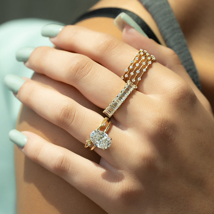 The Louise Oval Lab Diamond Moissanite Engagement Ring *Shown with 3 ct #material_gold