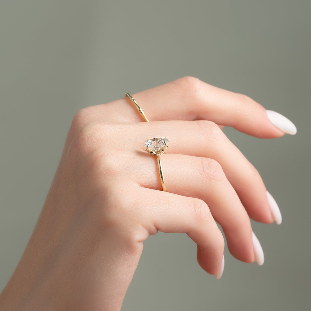 The Louise Oval Lab Diamond Moissanite Engagement Ring