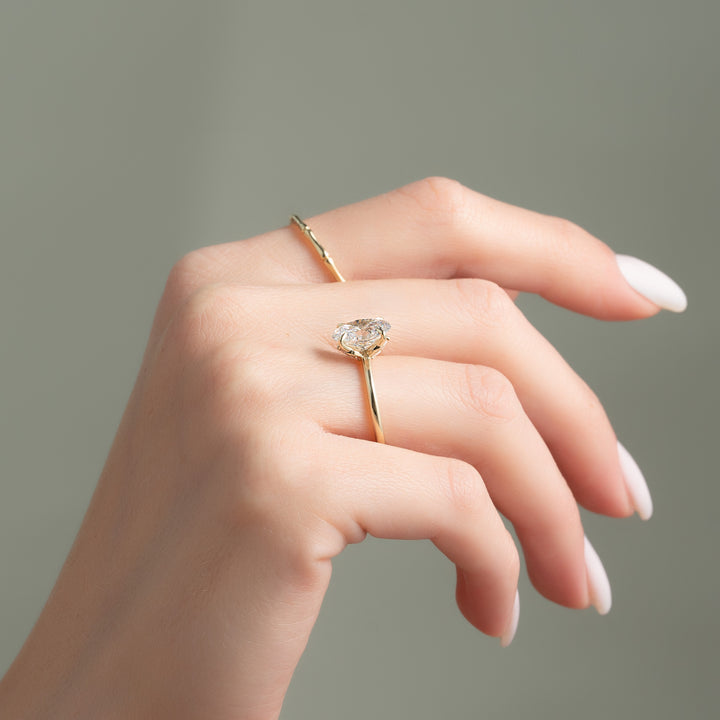 The Louise Oval Lab Diamond Moissanite Engagement Ring *Shown with 2 ct #material_gold