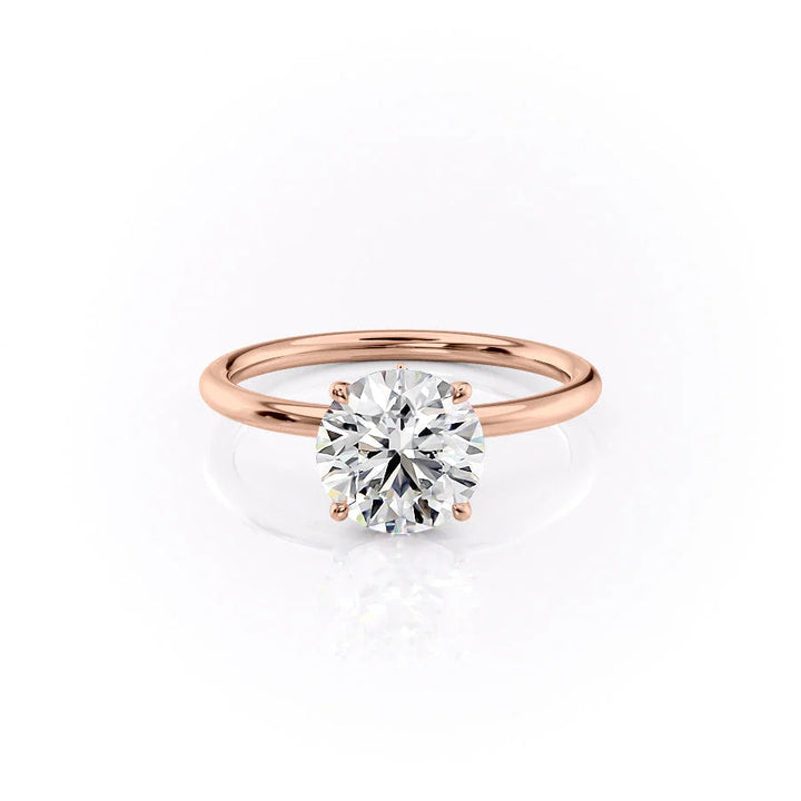 The Louise Set With Round Solitaire Lab Diamond 1 Carat 14K Rose#material_rose