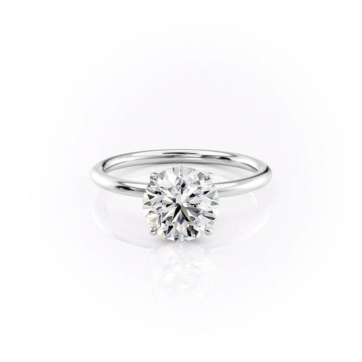 The Louise Set With Round Solitaire Lab Diamond 1 Carat 14K White#material_white