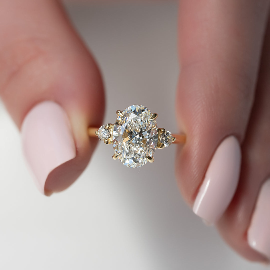 The Lucy Oval Lab Diamond Moissanite Engagement Ring