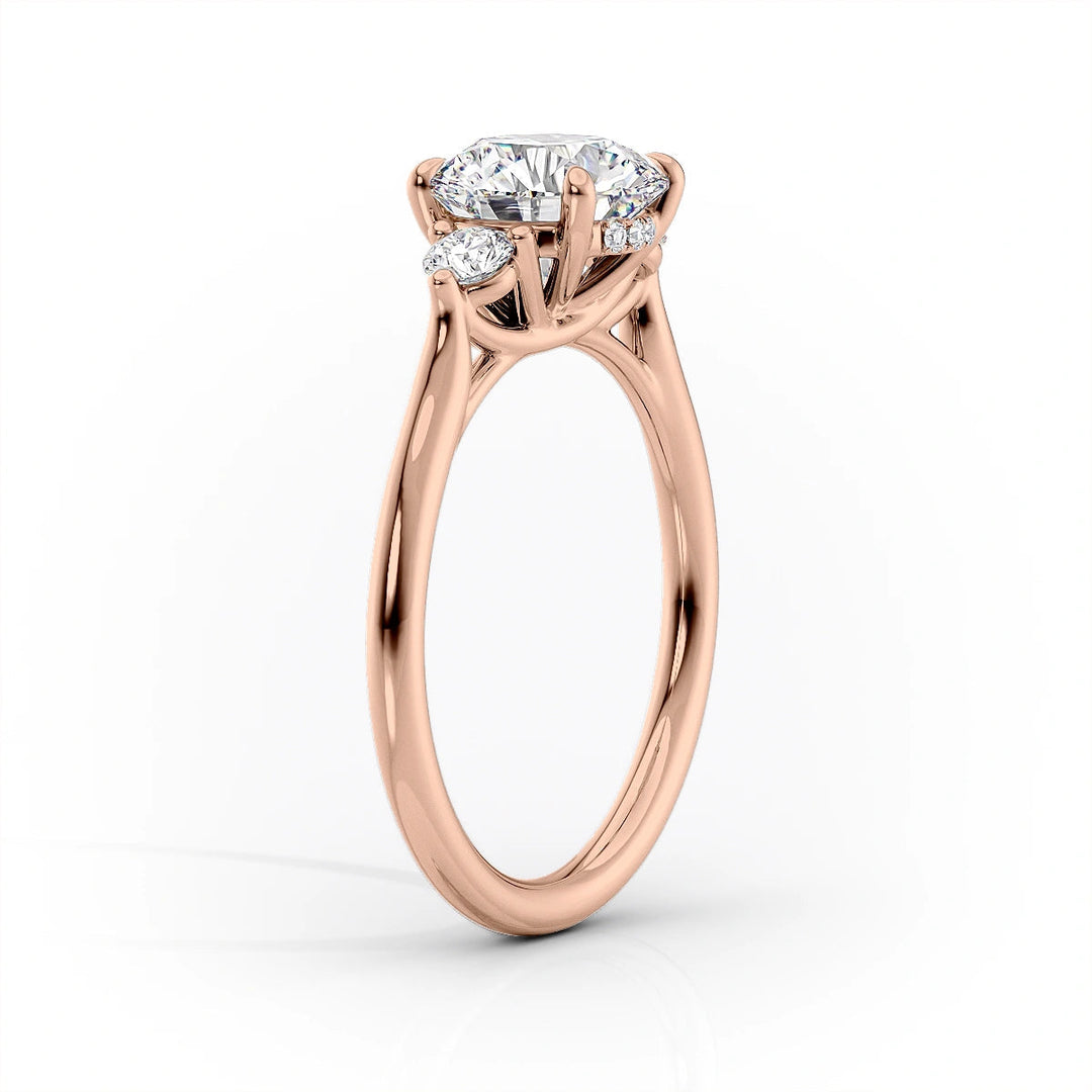 The Lucy Set With Pear Side Stone Lab Diamond 1.5 Carat 14K Rose#material_rose