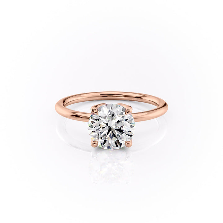 The Luisa Set With A Round Solitaire Moissanite 1 Carat 14K Rose#material_14k-rose