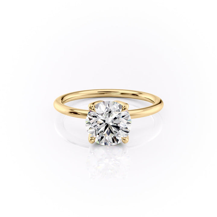 The Luisa Set With A Round Solitaire Moissanite 1 Carat 18K Gold#material_18k-gold