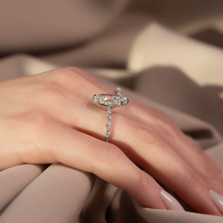 The Lyra Marquise Lab Diamond Moissanite Engagement Ring *Shown with 2.5 ct #material_white