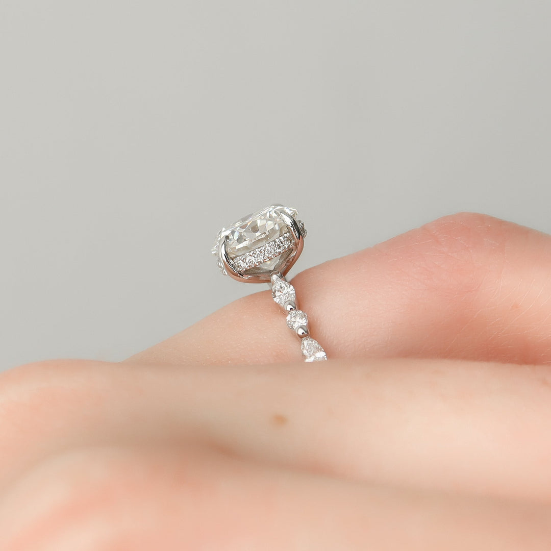 The Lyra Round Lab Diamond Moissanite Engagement Ring