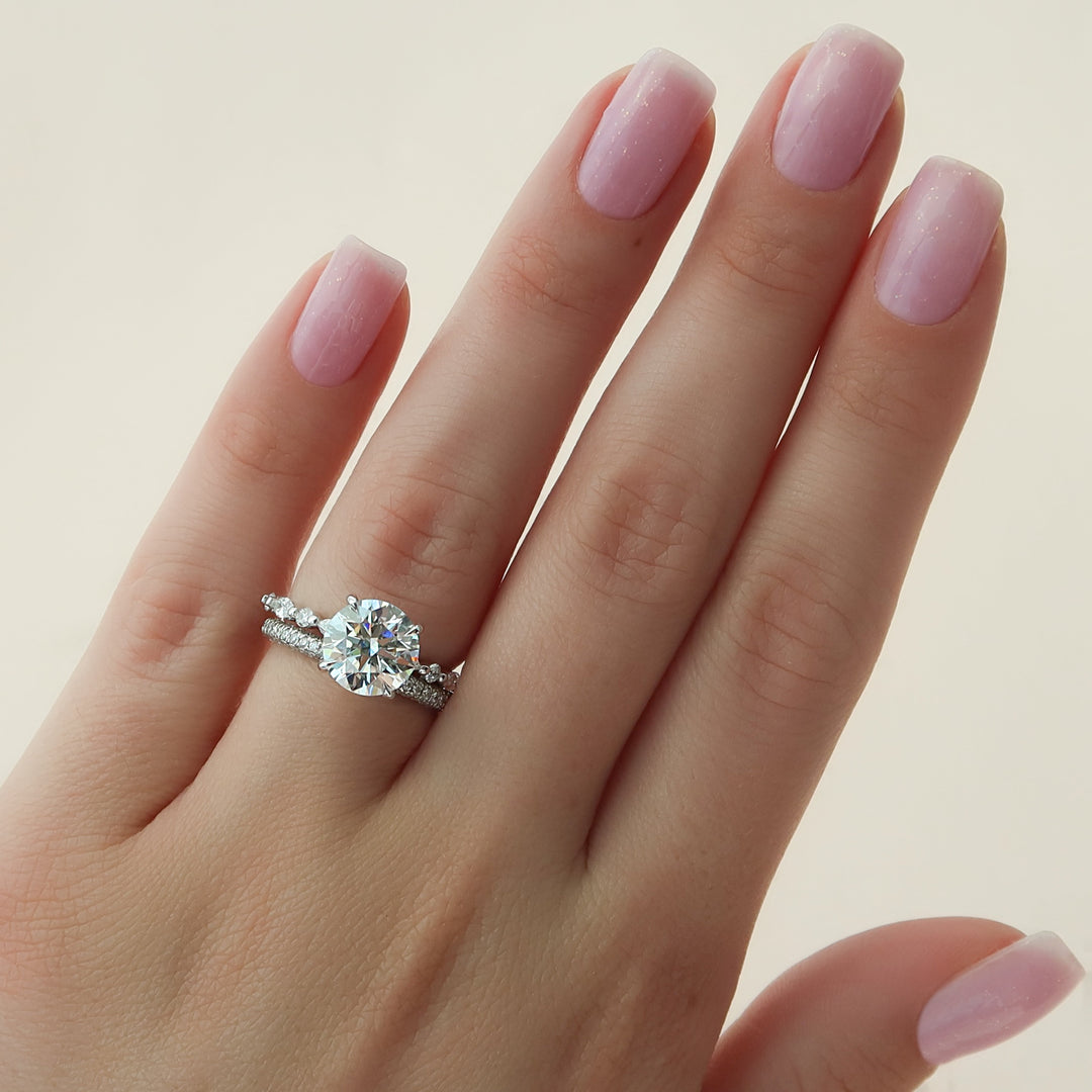 The Lyra Round Lab Diamond Moissanite Engagement Ring