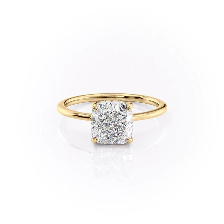 The Mabel Set With Cushion Solitaire Lab Diamond 1 Carat 14K Gold#material_gold