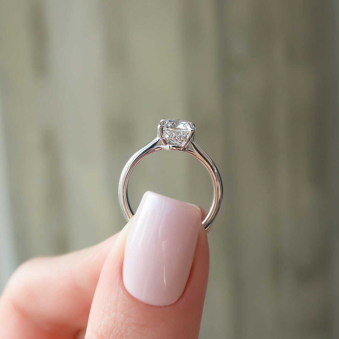 The Mabel Cushion Lab Diamond Moissanite Engagement Ring