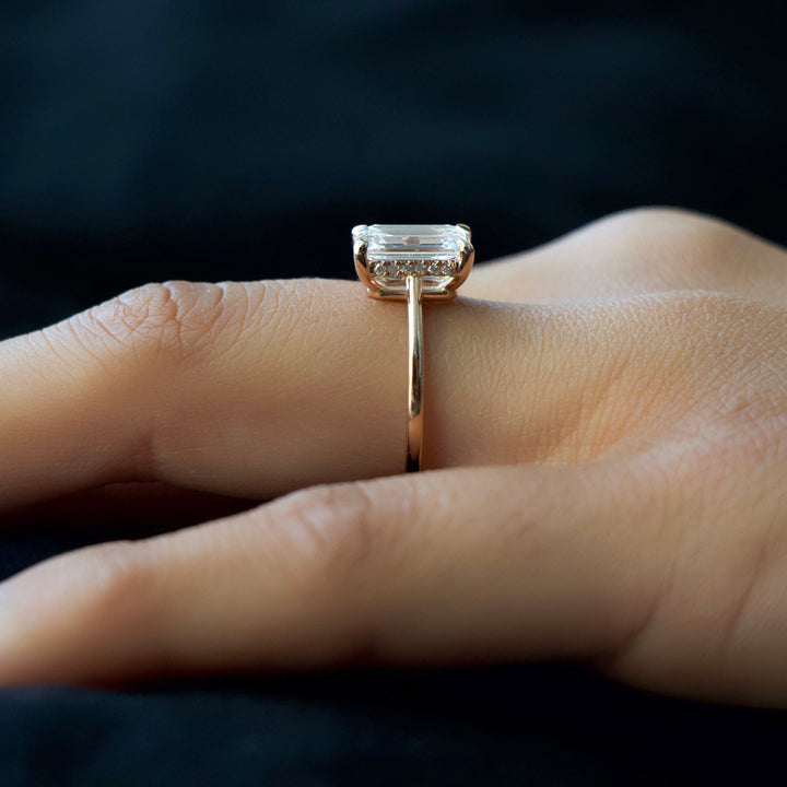 The Mabel Emerald Lab Diamond Moissanite Engagement Ring *Shown with 2 ct #material_rose