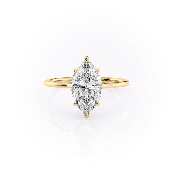 The Mabel Set With Marquise Solitaire Lab Diamond 1 Carat 14K Gold#material_gold